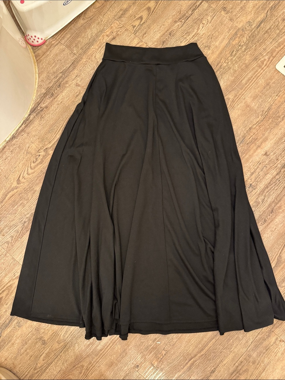 Agnes & Dora Black Flowing Maxi Skirt with Wide Waistband